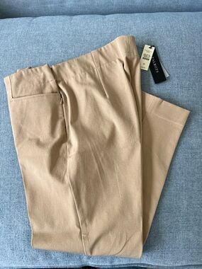 Talbots women’s Khaki Straight-Leg Side Zip Chinos --